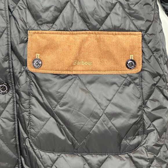Barbour Mickley Quilted Jacket Black Ancient Full Zip Button Panel Women 3X NWT - Picture 5 of 14